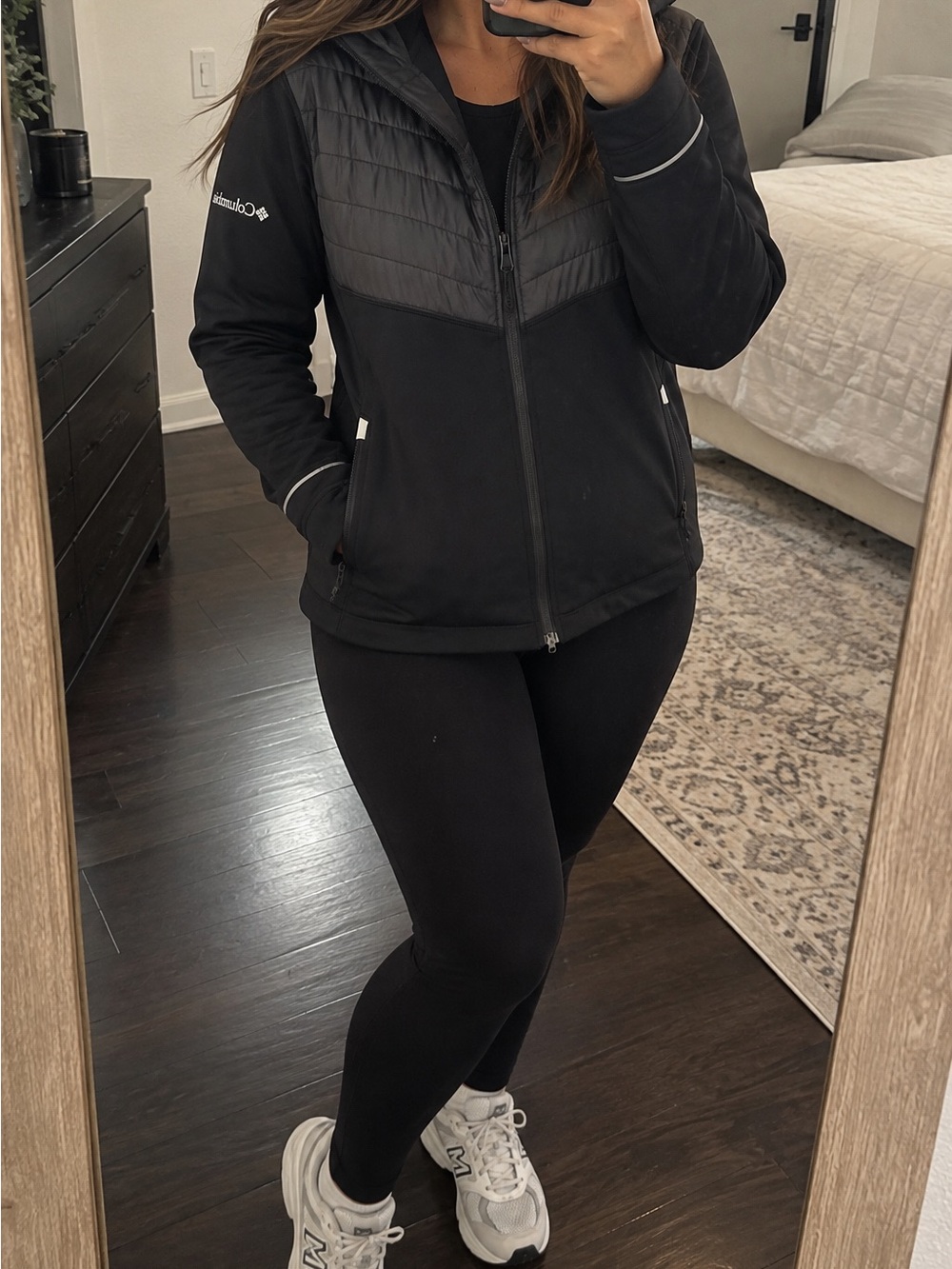 Columbia Black Hybrid Quilted Hooded Jacket Women’s L